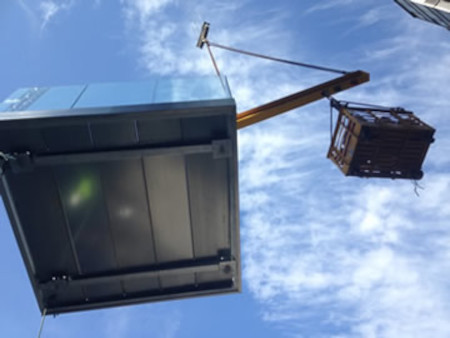 Counter Balance Lifting Beam Used To Lift And Position A Balcony Under A 1m Overhang On A Building.
