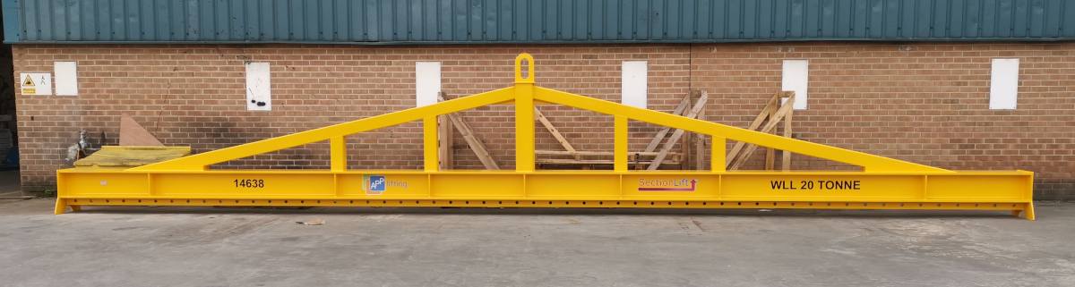 20 Tonne Low Headroom Single Point Lift Multipoint Lifting Beam, 12m Span. This Was Designed To Work Under A Relatively Low Overhead Crane.