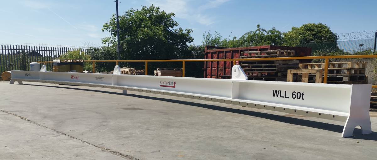 Curved 60 Tonne Wll 14.2m Developed Length Multipoint Lifting Beam Destined For Hinckley Point Nuclear Power Station For Positioning Sections Of The Prefabricated Concrete Reactor Containment Vessel. The Beam Was Rolled To A Precise Radius Of 27.22m. 2 Further 30 Tonne Curved Beams At 27.8m Radius And 15.2m Developed Length Have Also Been Supplied To The Same Site