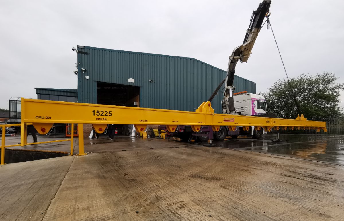 40 Tonne x 18m Multi-point Lifting Beam with Clevis Pin Attachments.