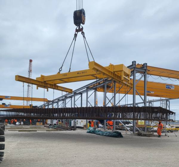 55 Tonne Adjustable H Frame Lifting Beam For Handling Rebar Mats